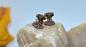 Preview: Kleiner Thorshammer Ohrstecker aus Bronze auf einem Stein