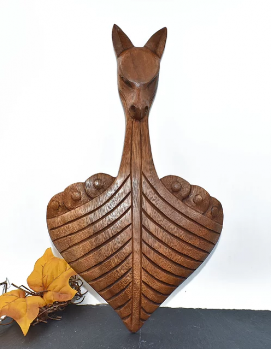 Wandbild Wikingerschiff Drakkar aus Holz