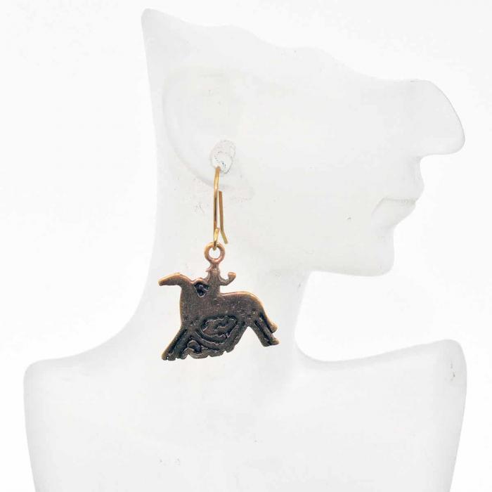 Ohrhänger Odin auf Sleipnir aus Bronze  auf Büste