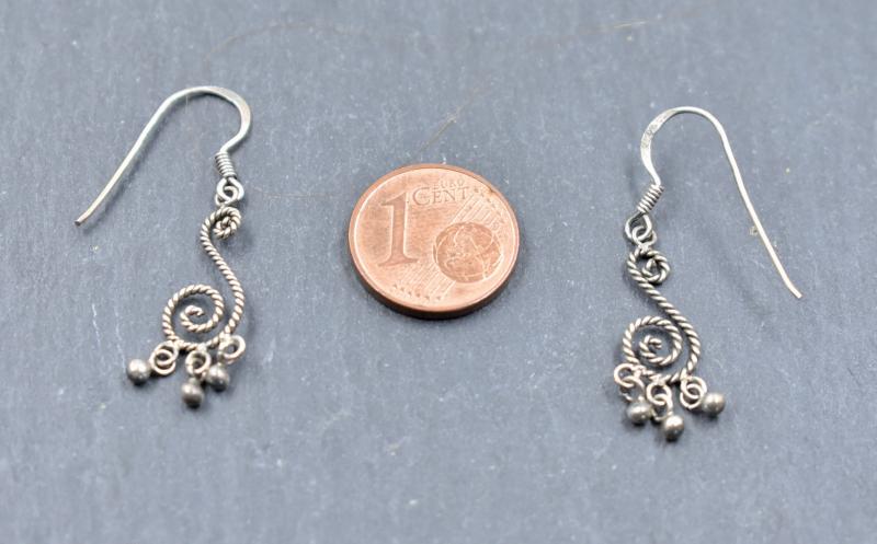 Keltische Ohrhänger aus Sterlingsilber mit 1 Cent Münze