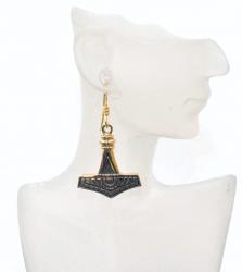 Thorshammer Ohrhänger Gotland aus Bronze an einer Büster